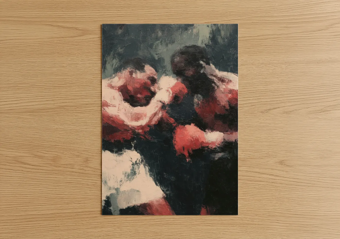Dynamic Boxing Match Expressionist Wall Art