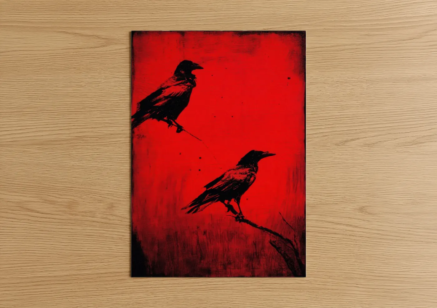 Crimson Ravens Dark Gothic Wall Art