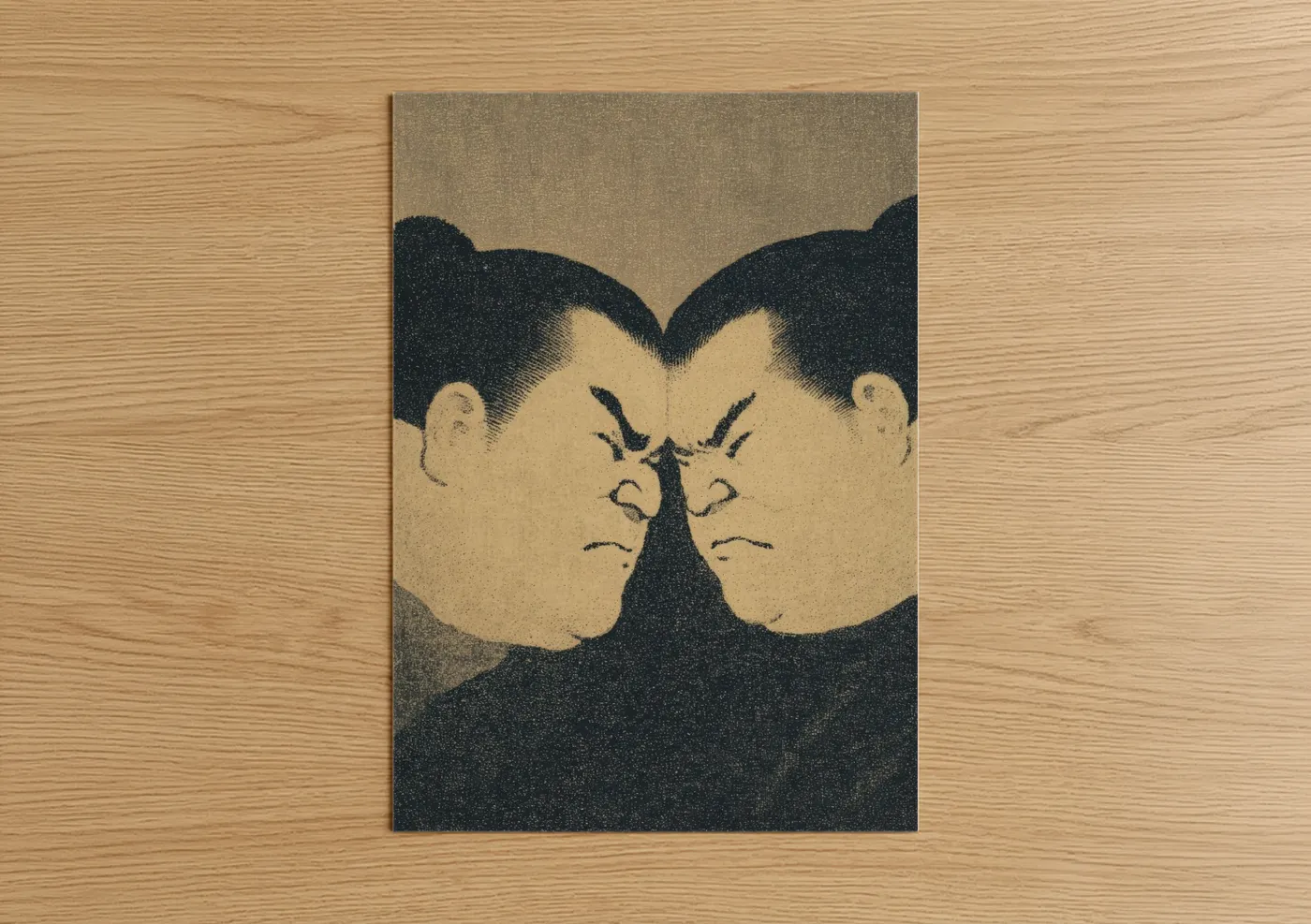 Intense Sumo Clash Japanese Wall Art