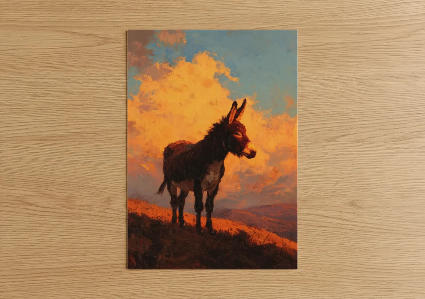 Golden Hour Mule Sunset Landscape Wall Art