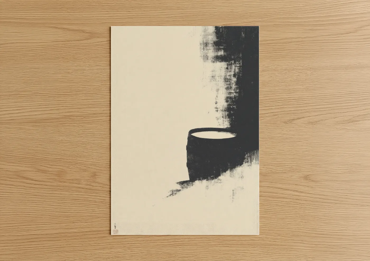 Minimalist Wine Barrel Abstract Wall Art