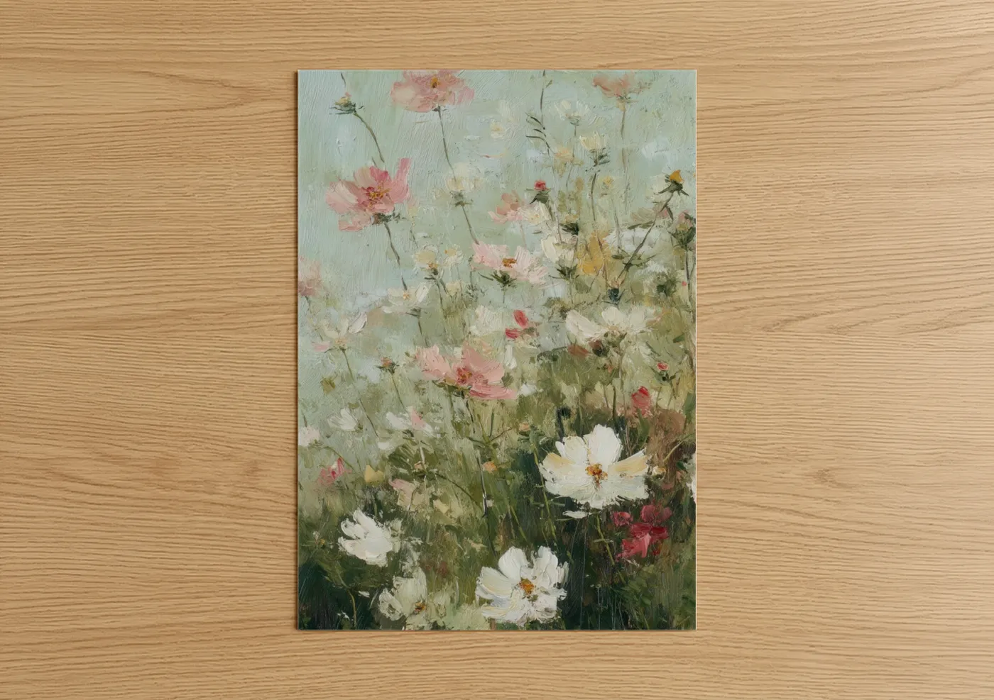 Pastel Flower Field Impressionist Wall Art