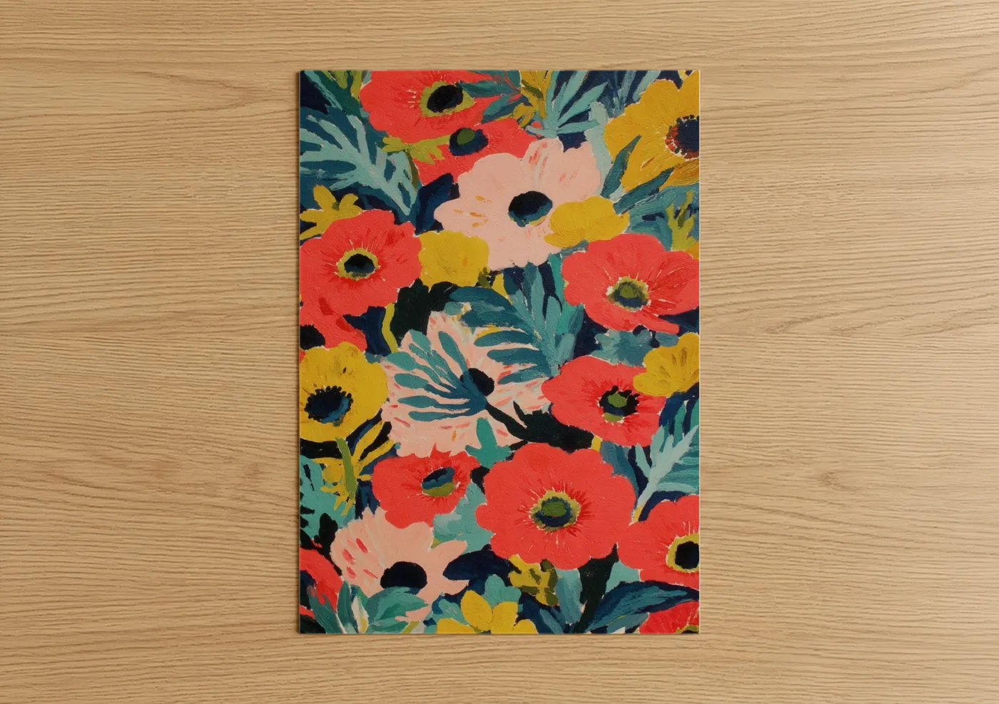 Vibrant Poppy Flower Field Wall Art