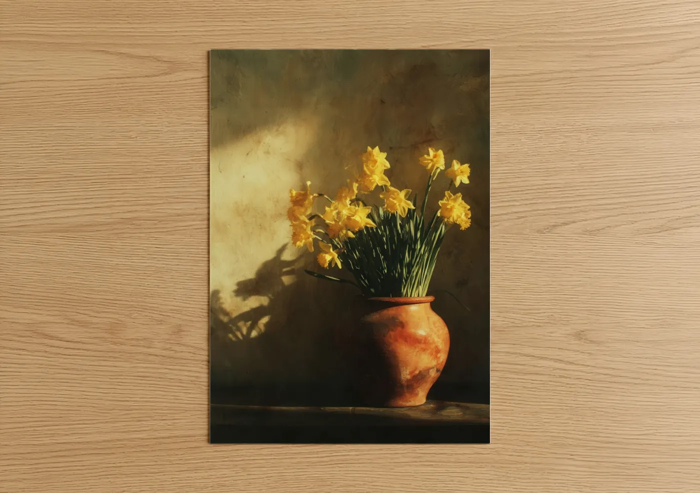 Golden Daffodil Arrangement Warm Light Wall Art