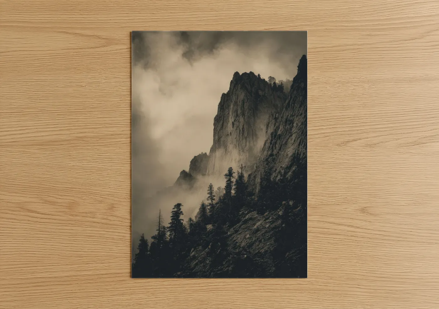 Misty Sierra Nevada Mountain Landscape Wall Art