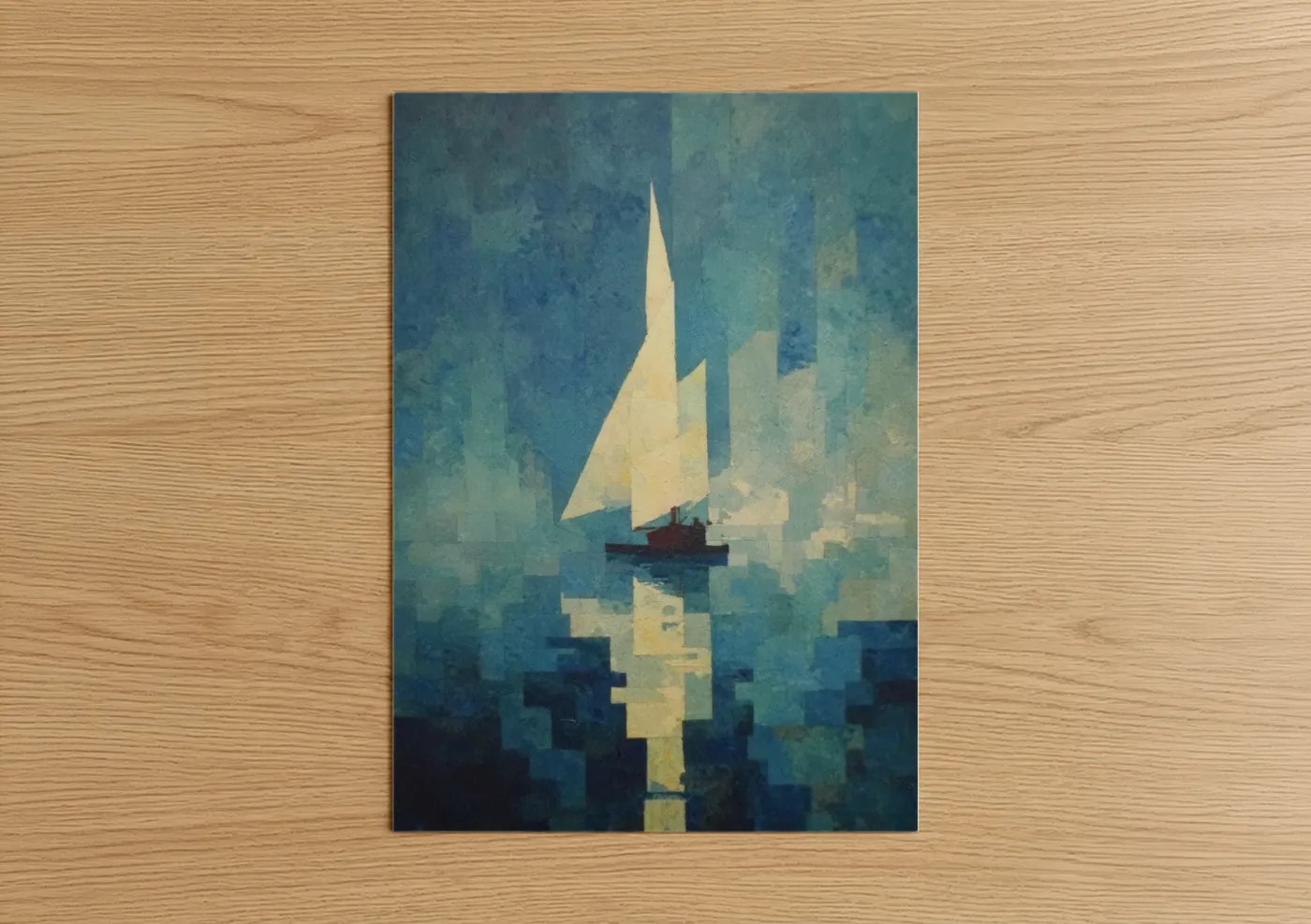 Ethereal Sailing Ship Abstract Art Wall Art