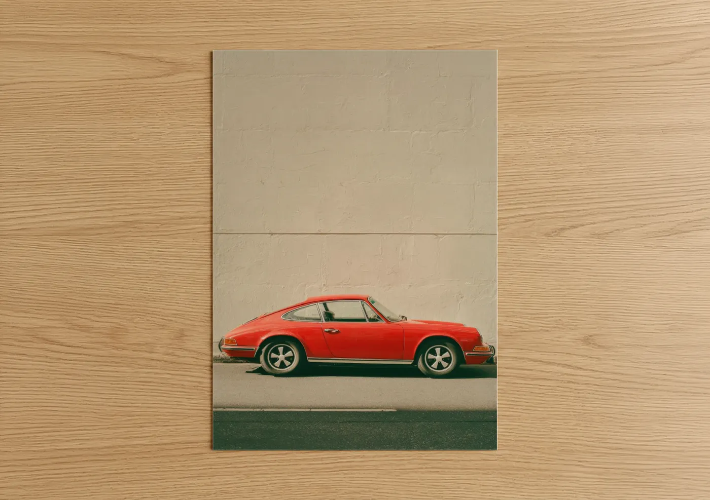 Red Sports Car Vintage Retro Wall Art