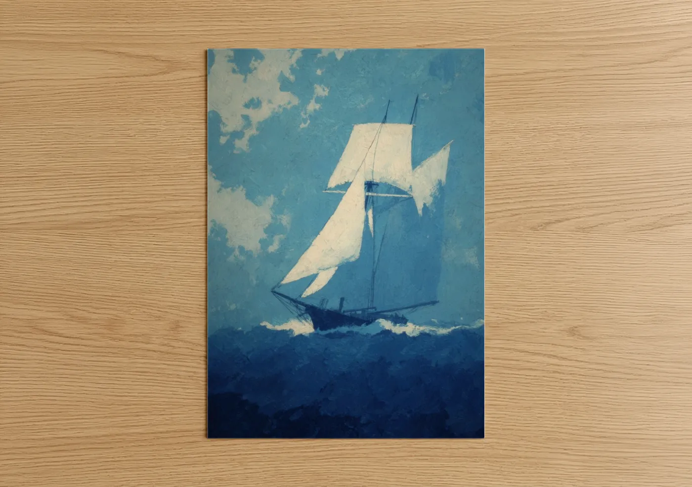 Misty Sailing Vessel Ocean Adventure Wall Art