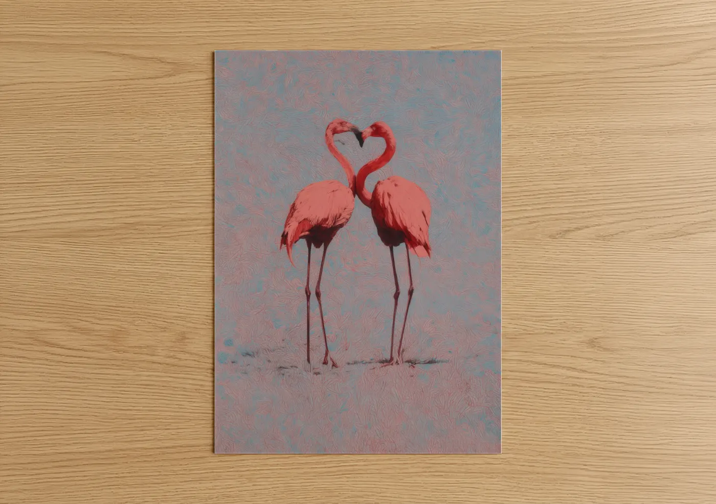 Flamingo Love Heart Connection Wall Art
