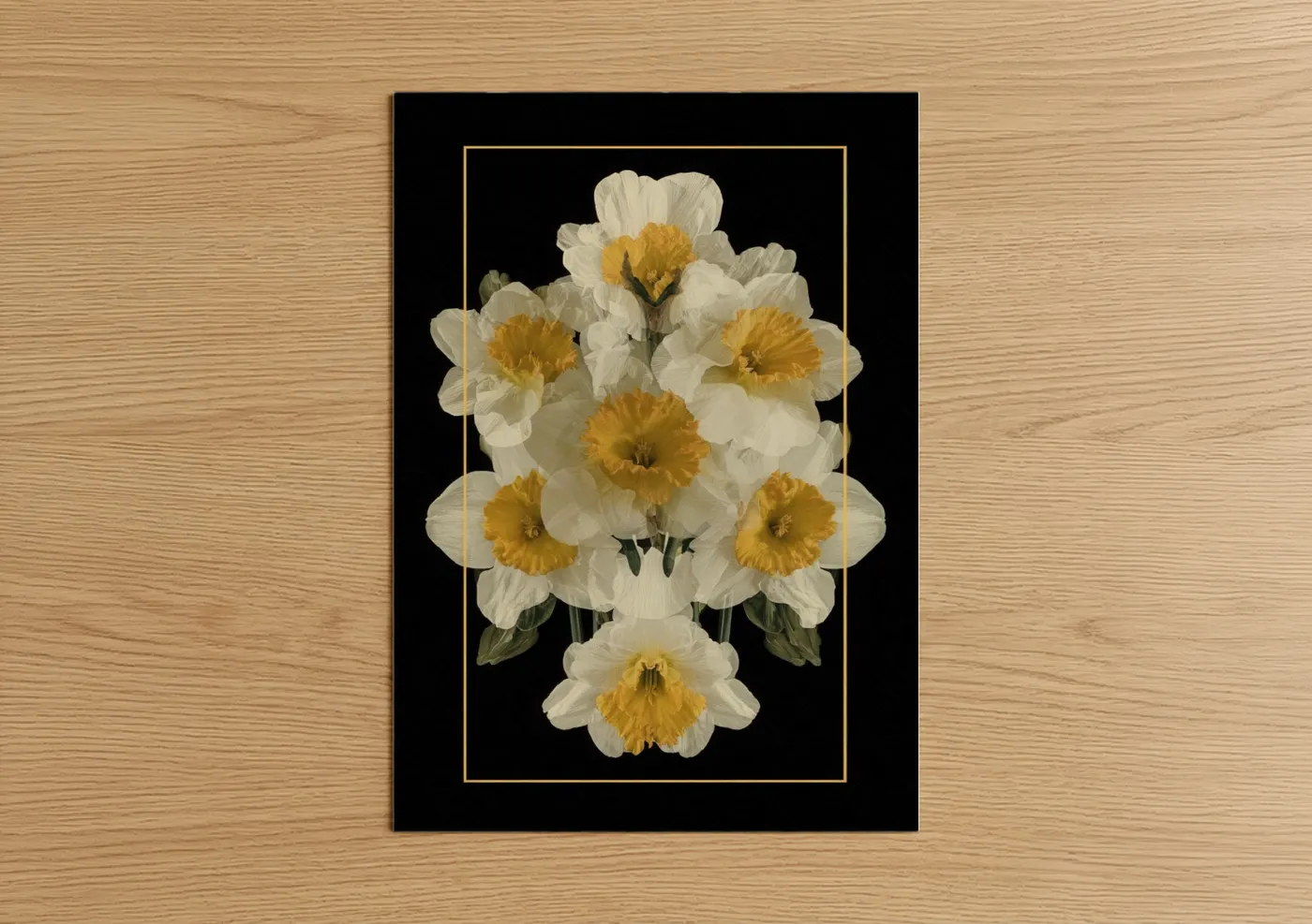 Golden Daffodil Cluster Floral Wall Art