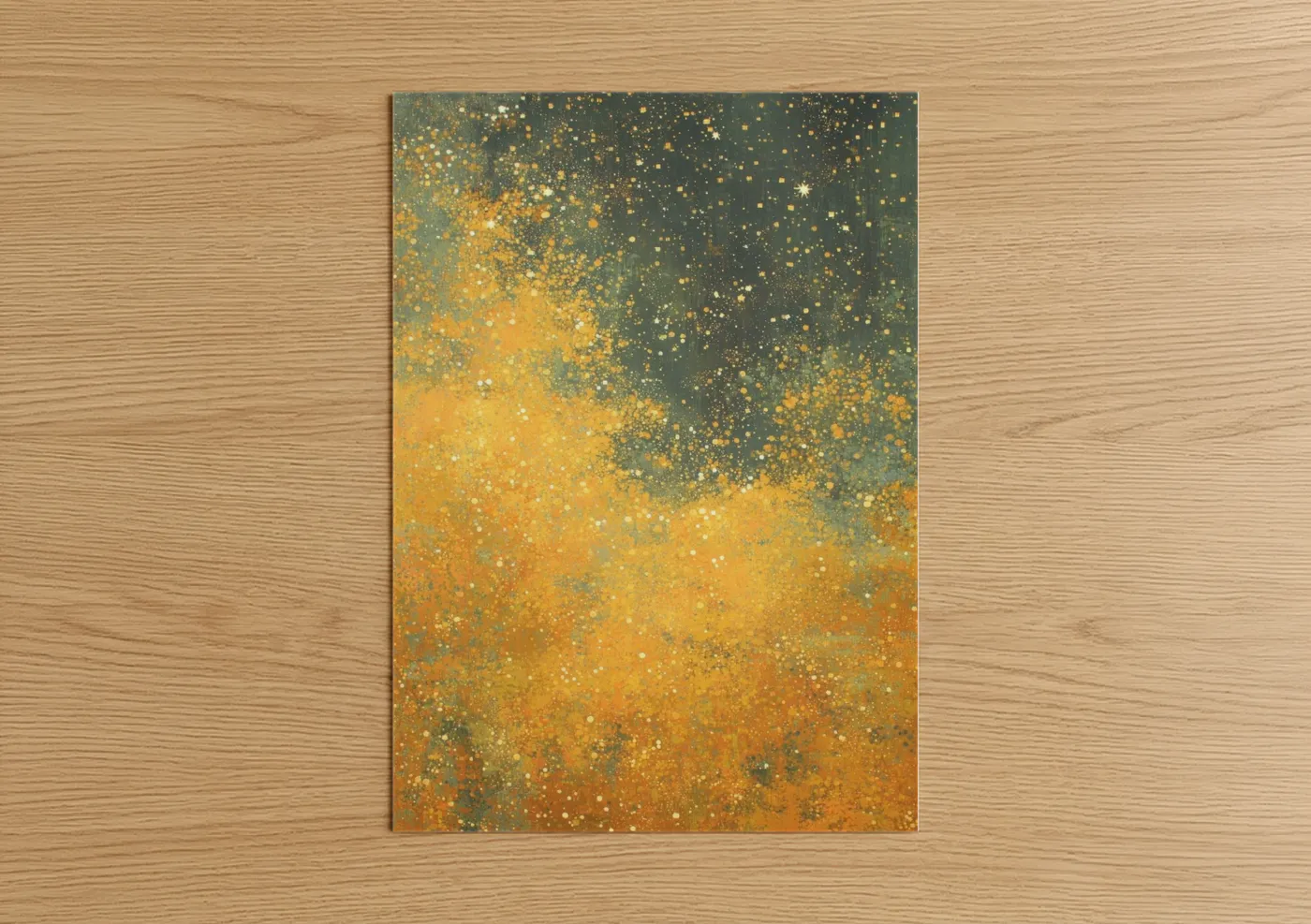 Golden Nebula Space Wall Art