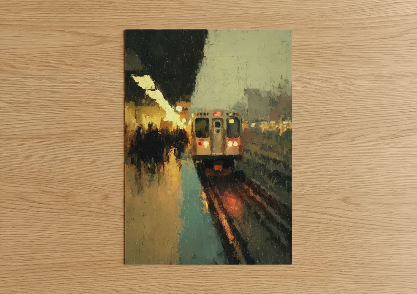 Urban Subway Station Impressionist Wall Art