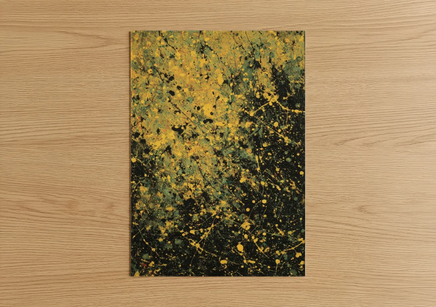 Golden Fireflies Abstract Expressionism Wall Art
