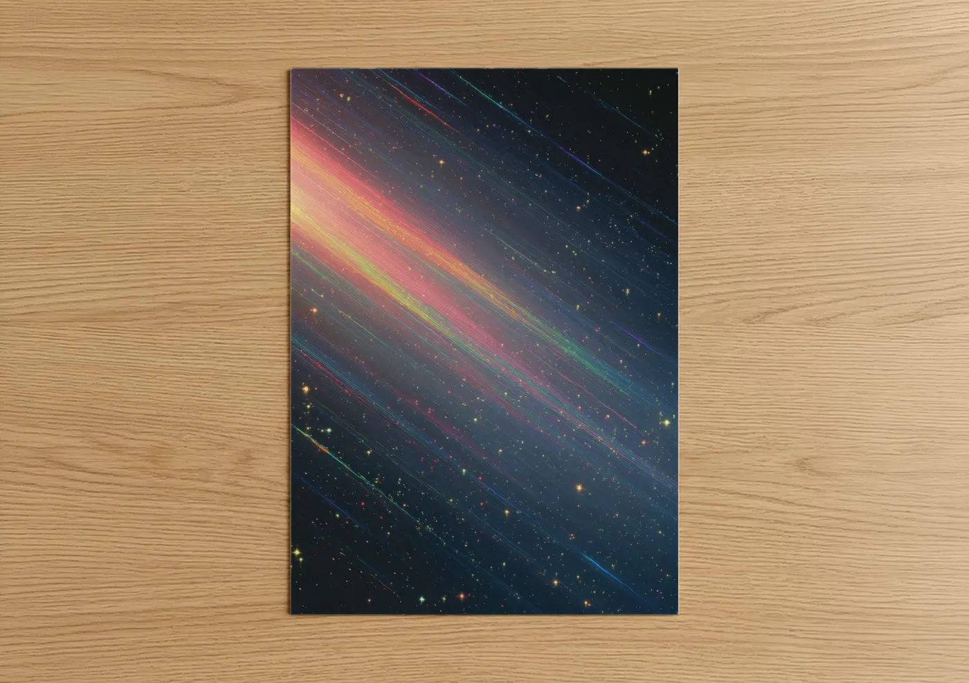 Colorful Comet Streaks Cosmic Space Wall Art