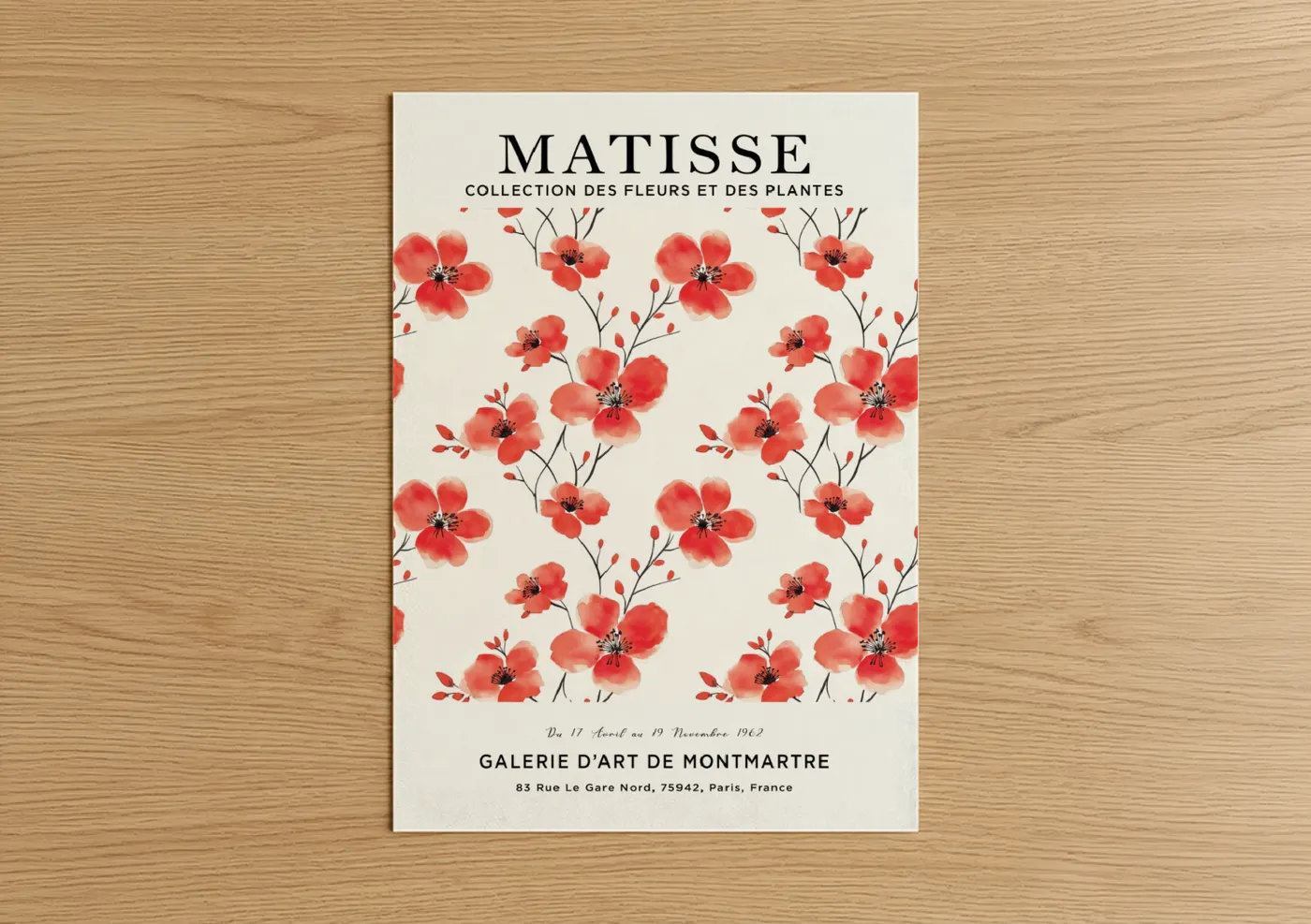 Matisse Poppies Watercolor Floral Wall Art