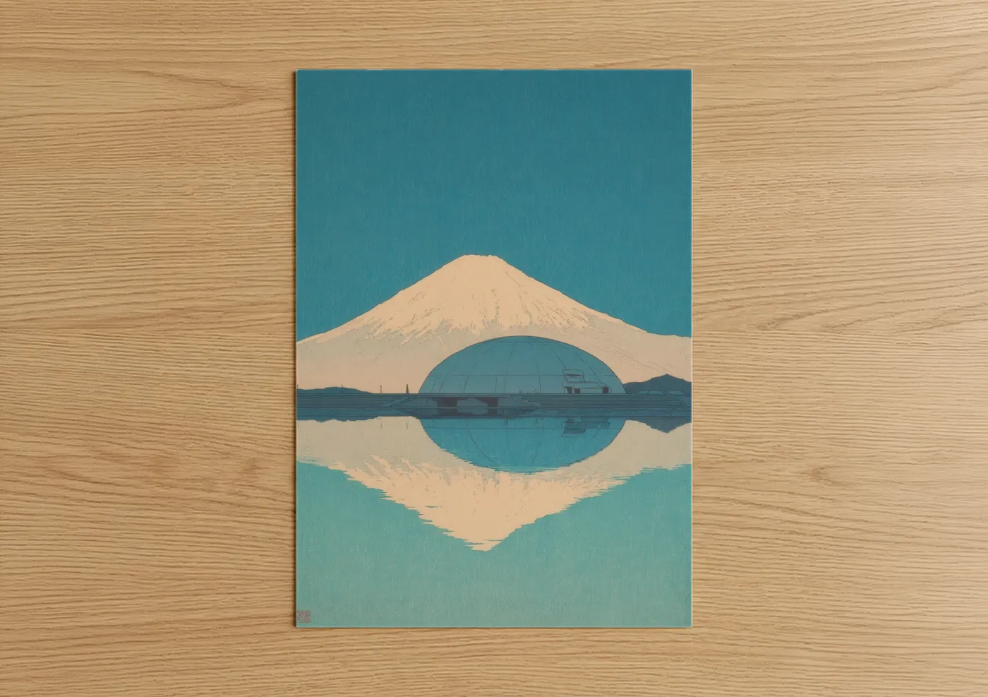 Mount Fuji Modern Architecture Reflection Wall Art