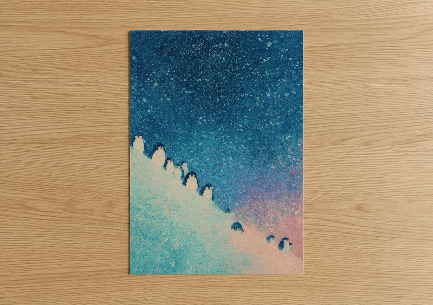 Cosmic Penguin Odyssey Space Wall Art