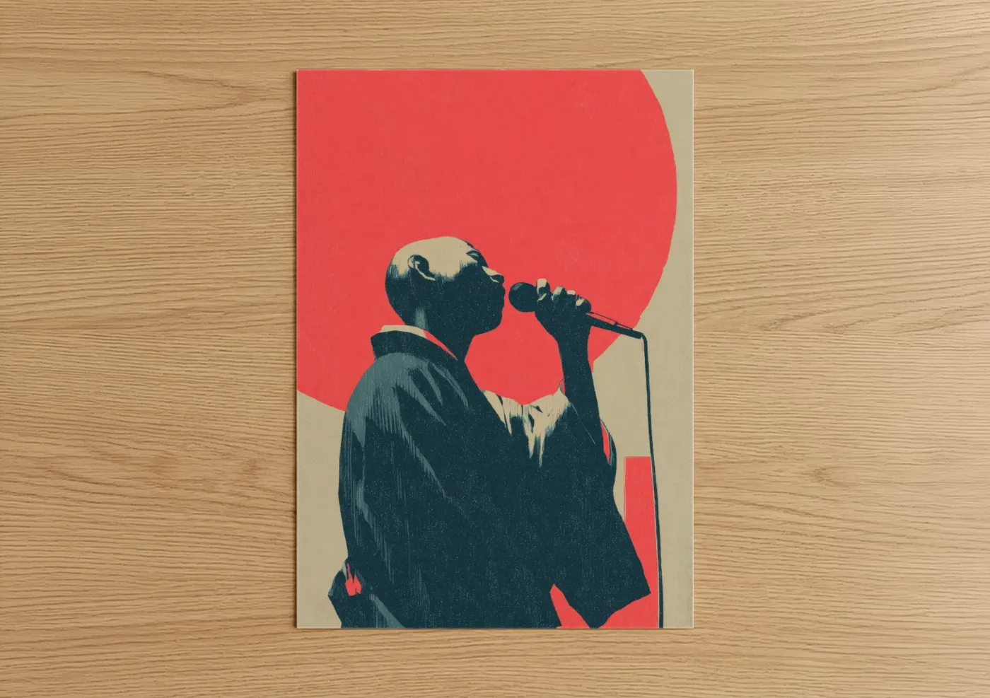 Hip-Hop Vocalist Silhouette Wall Art