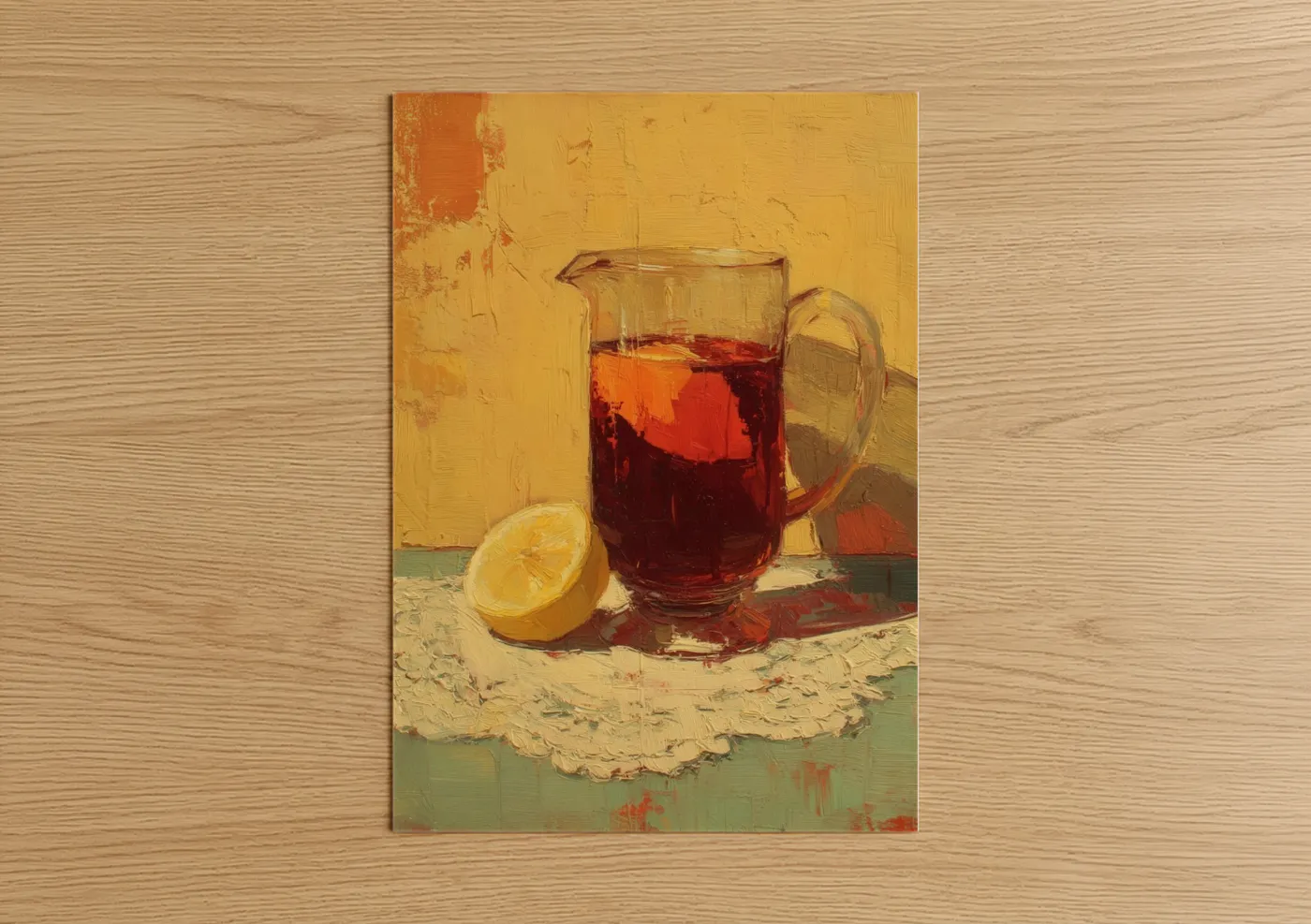 Crimson Iced Tea with Lemon Still Life Wall Art