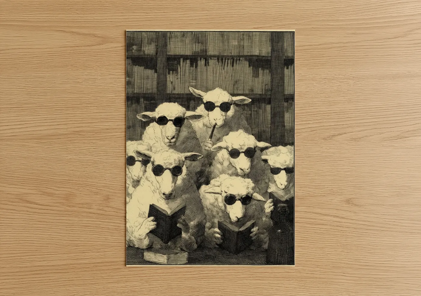 Intellectual Sheep with Sunglasses Wall Art