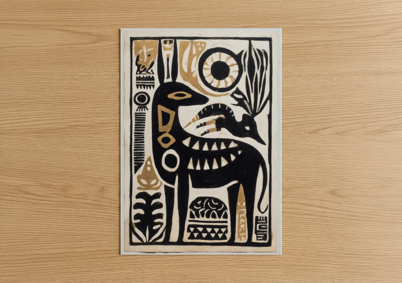 Abstract Traditional Sacred Beast Wall Art
