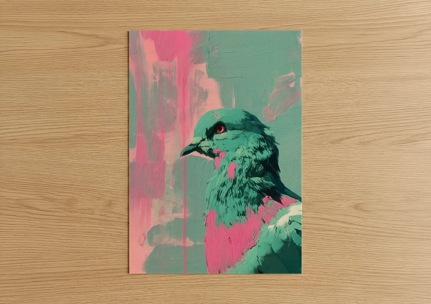 Neon Pigeon Pop Art Contemporary Wall Art