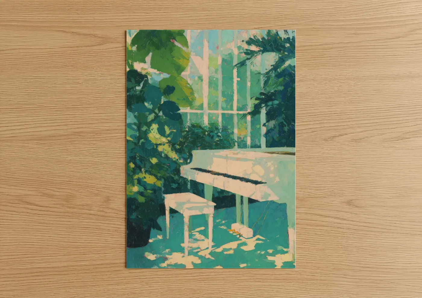 Sunlit Piano Room Impressionist Wall Art