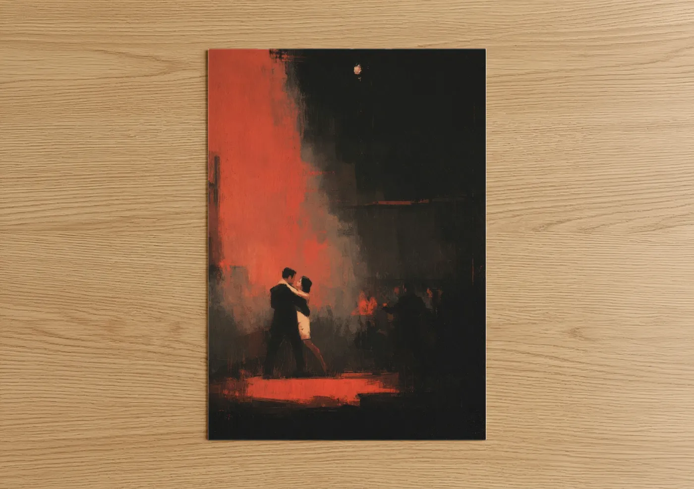 Romantic Ballroom Dance Crimson Waltz Wall Art