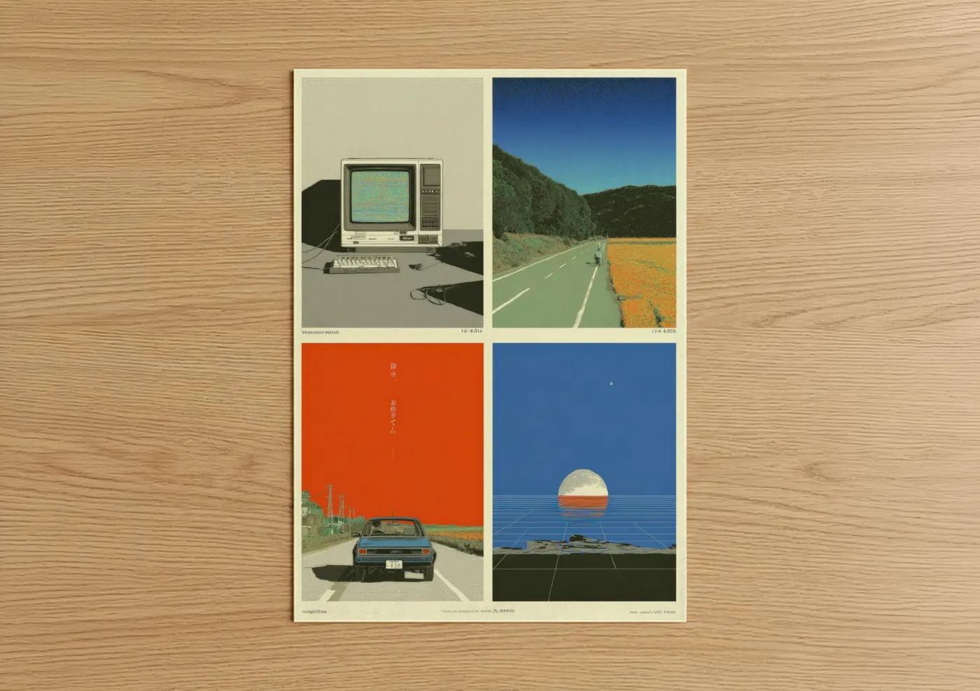 Japanese Y2K Retro Aesthetic Collage Wall Art