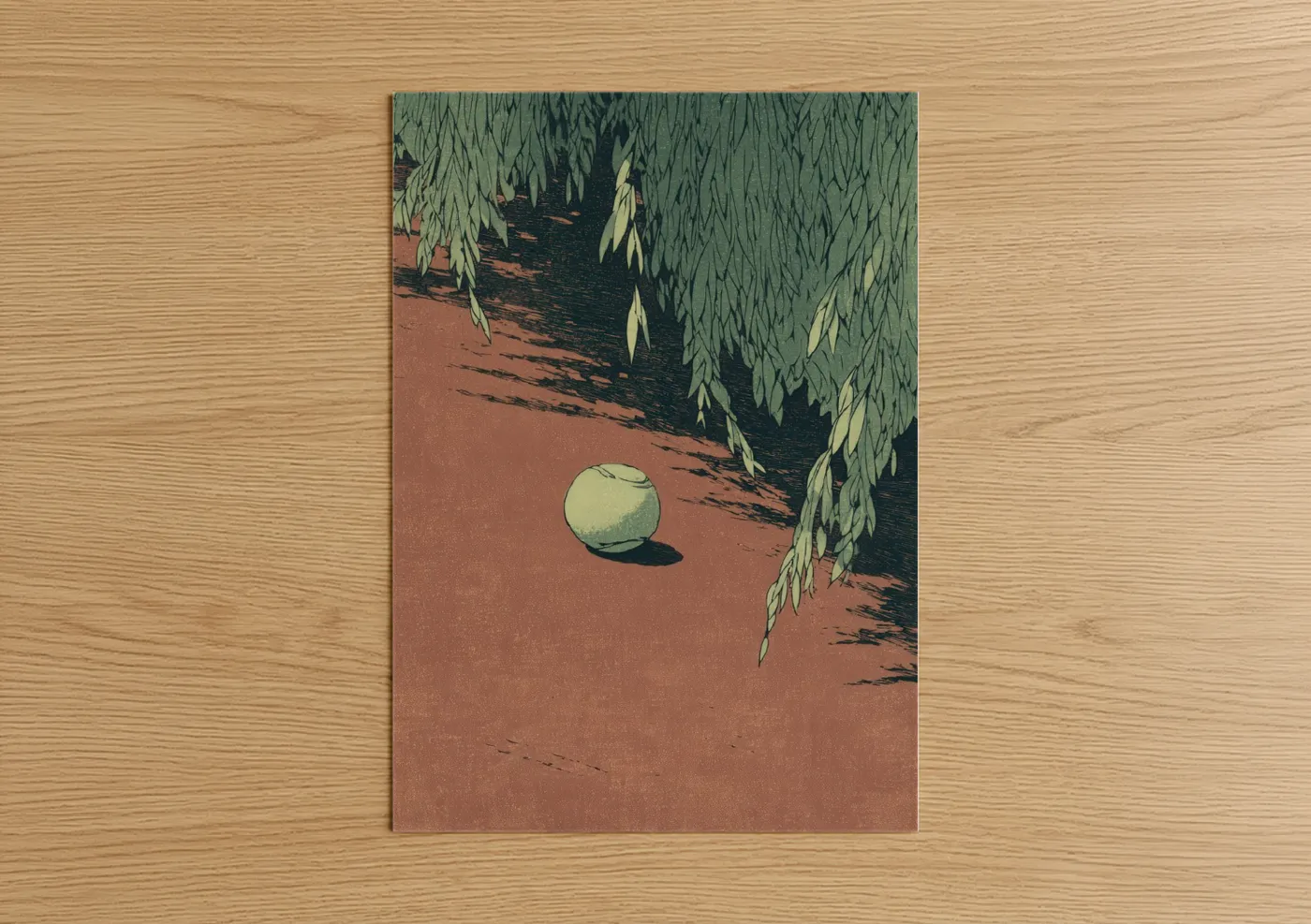 Tennis Ball Under Willow Tree Wall Art
