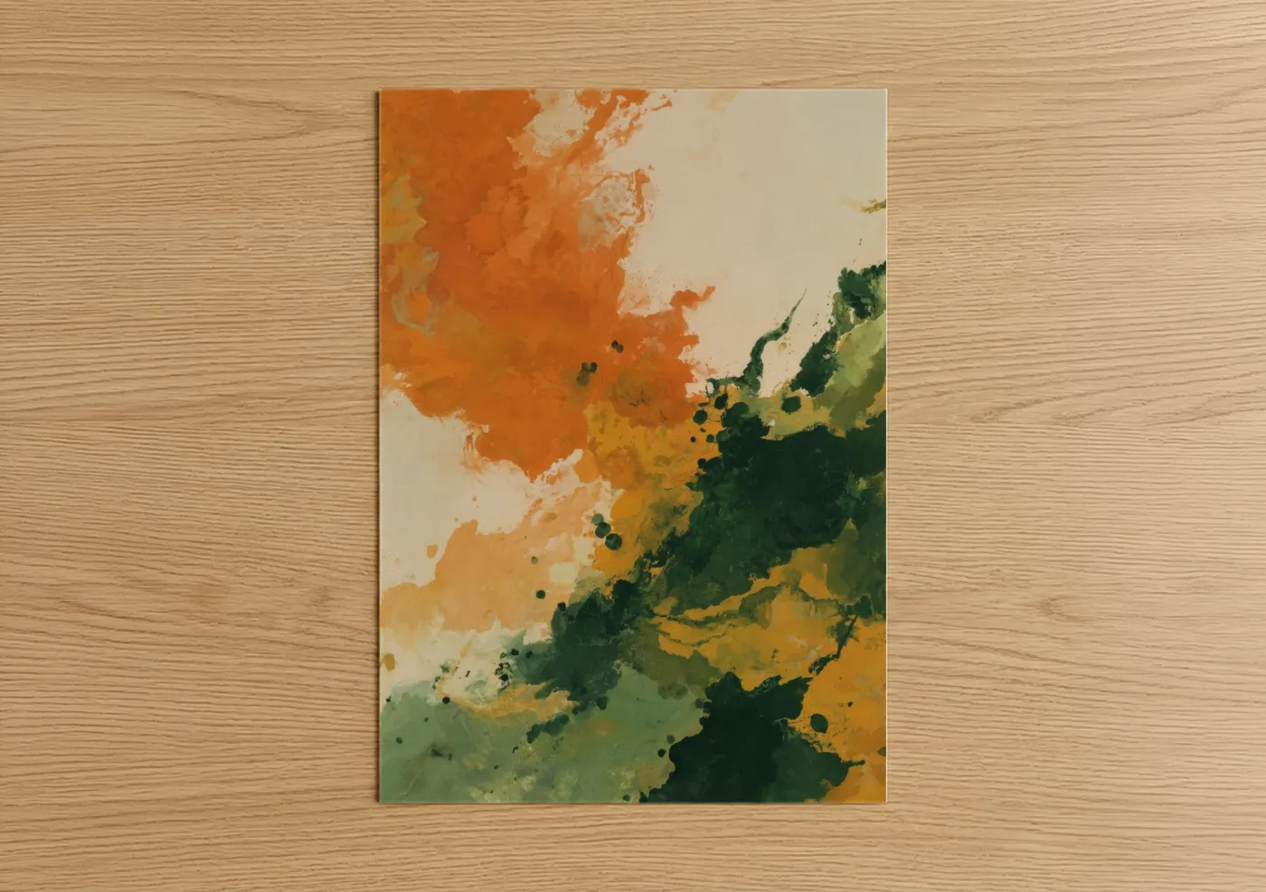 Autumn Tea Abstract Watercolor Wall Art