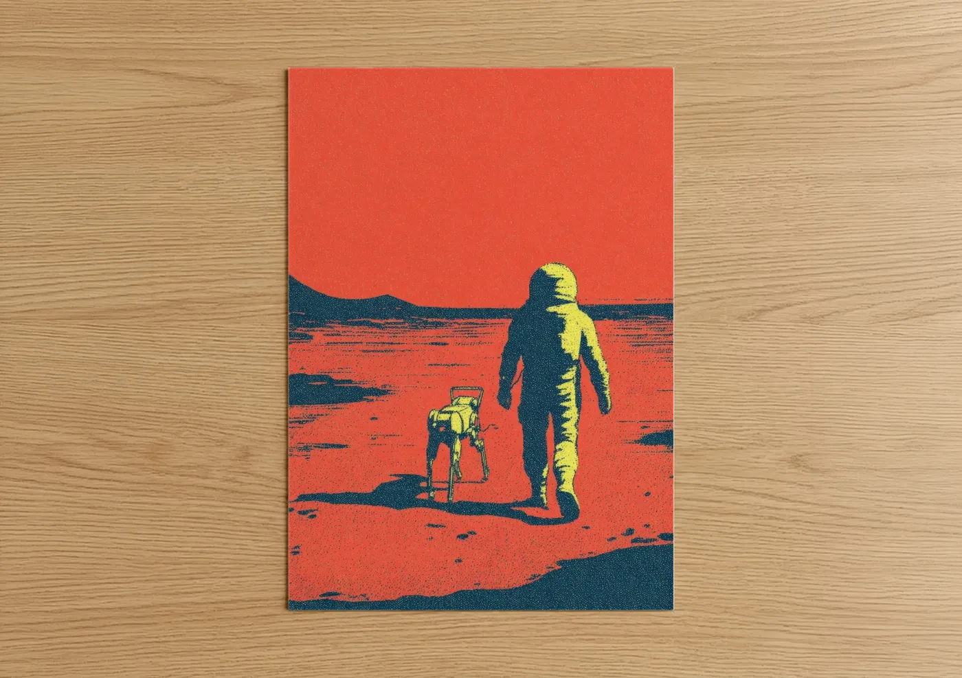 Astronaut on Red Planet Sci-Fi Wall Art