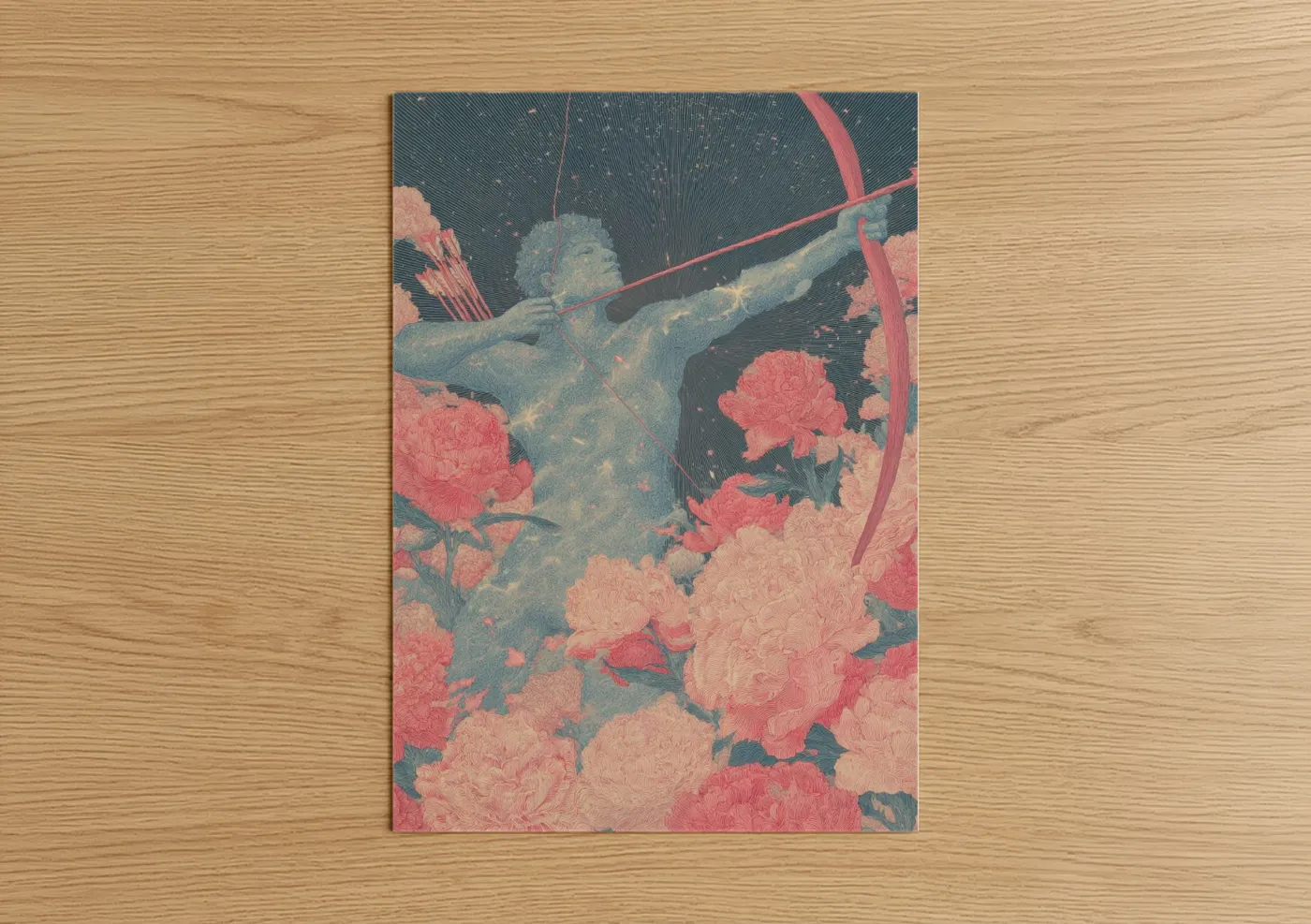 Sagittarius Archer Pink Floral Zodiac Wall Art