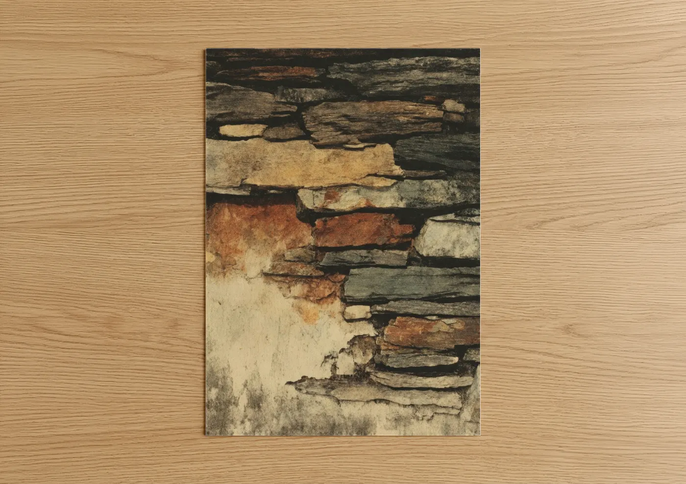 Rustic Stone Wall Texture Art Print Wall Art