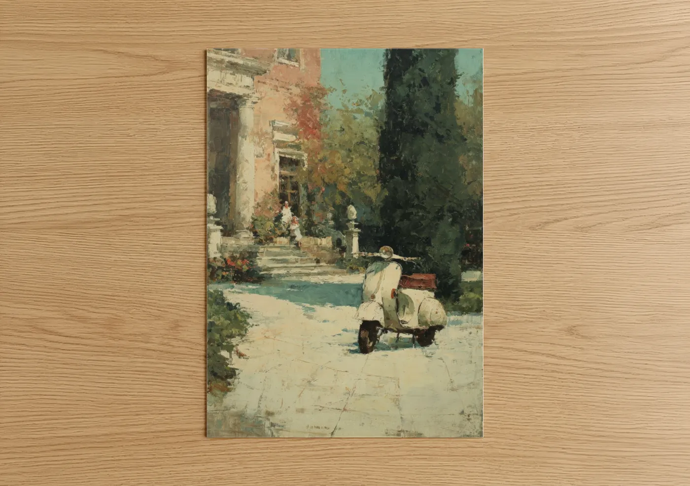 Vintage Italian Scooter Courtyard Wall Art