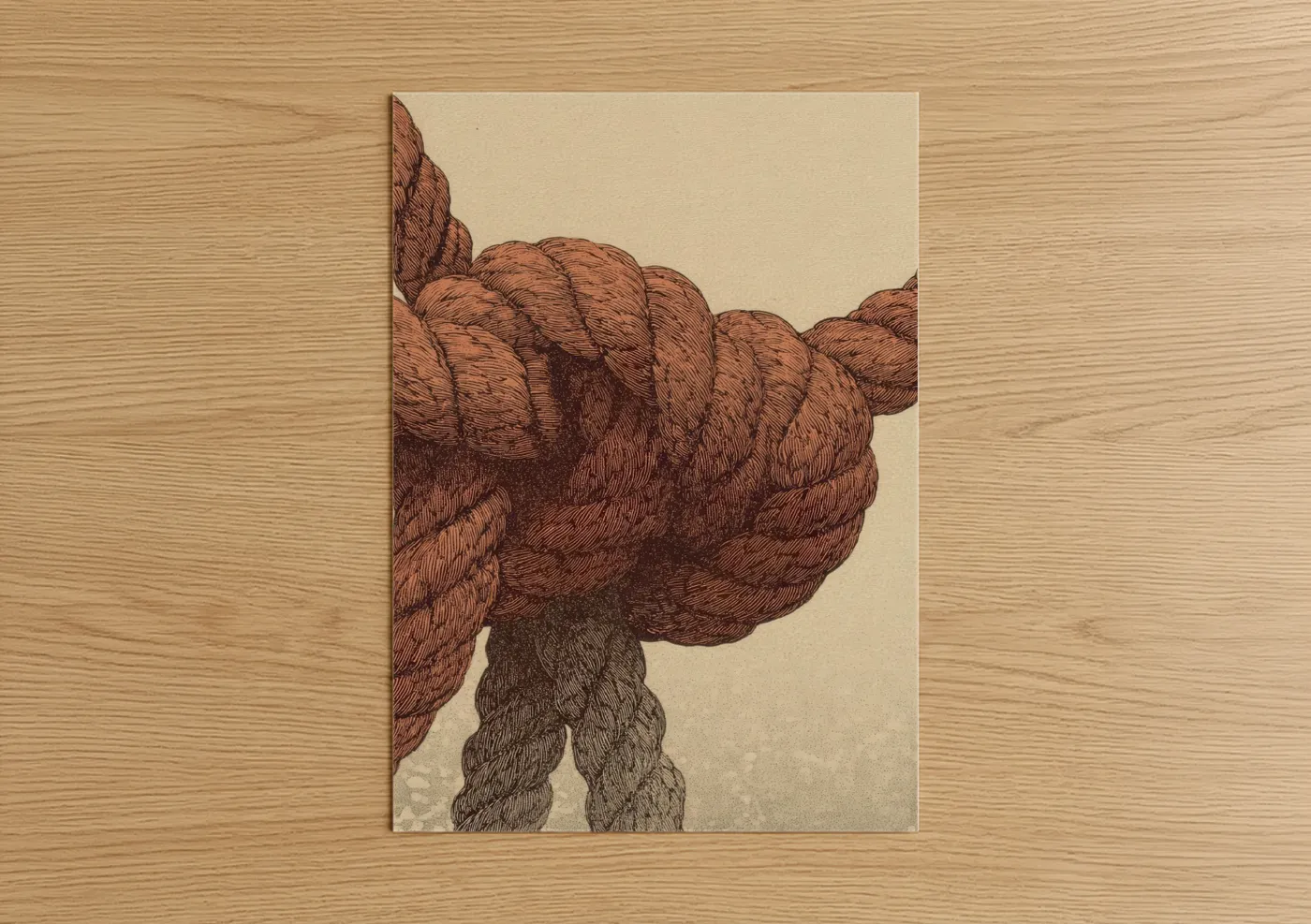 Twisted Rope Knot Nautical Illustration Wall Art