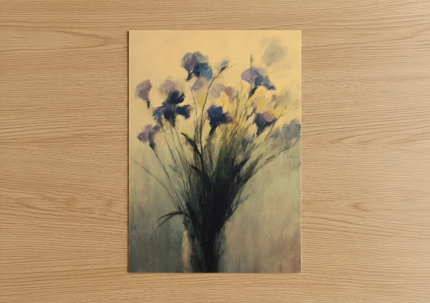 Violet Flowers Soft Watercolor Wall Art