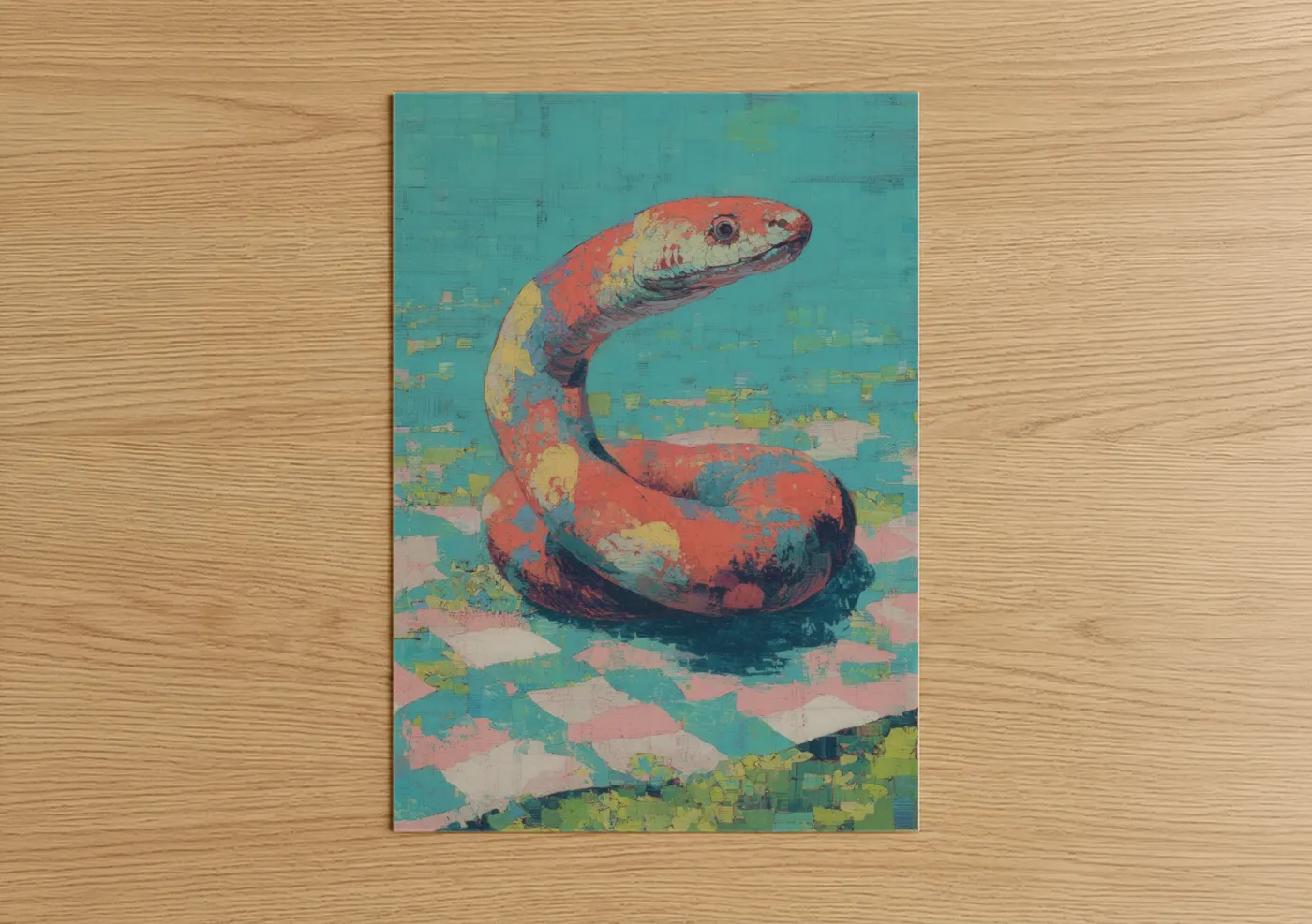 Crimson Eel Modern Digital Wall Art