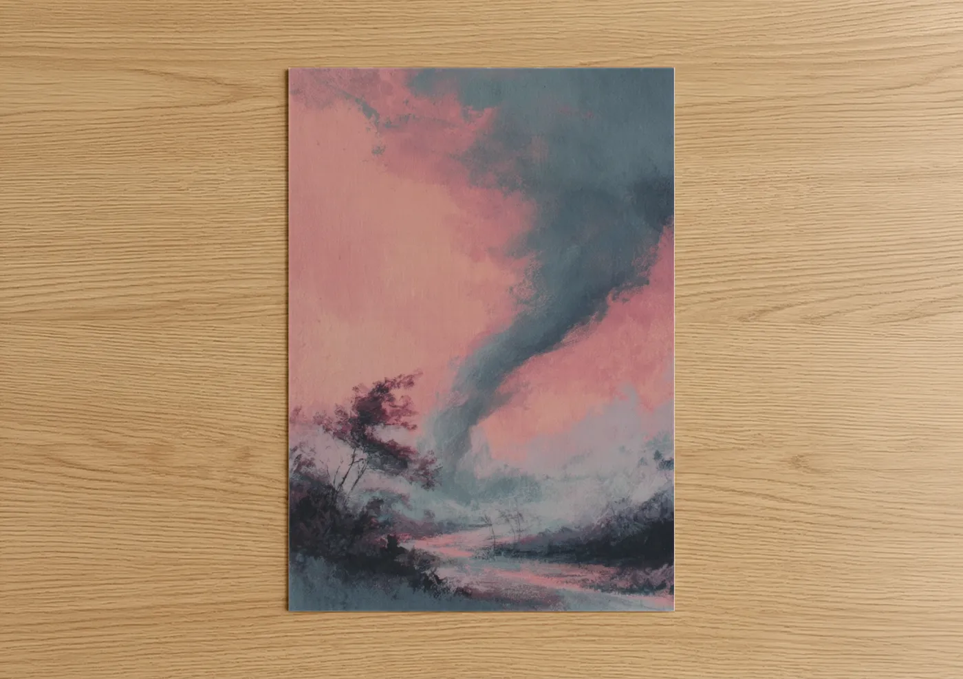 Crimson Tornado Natural Disaster Landscape Wall Art