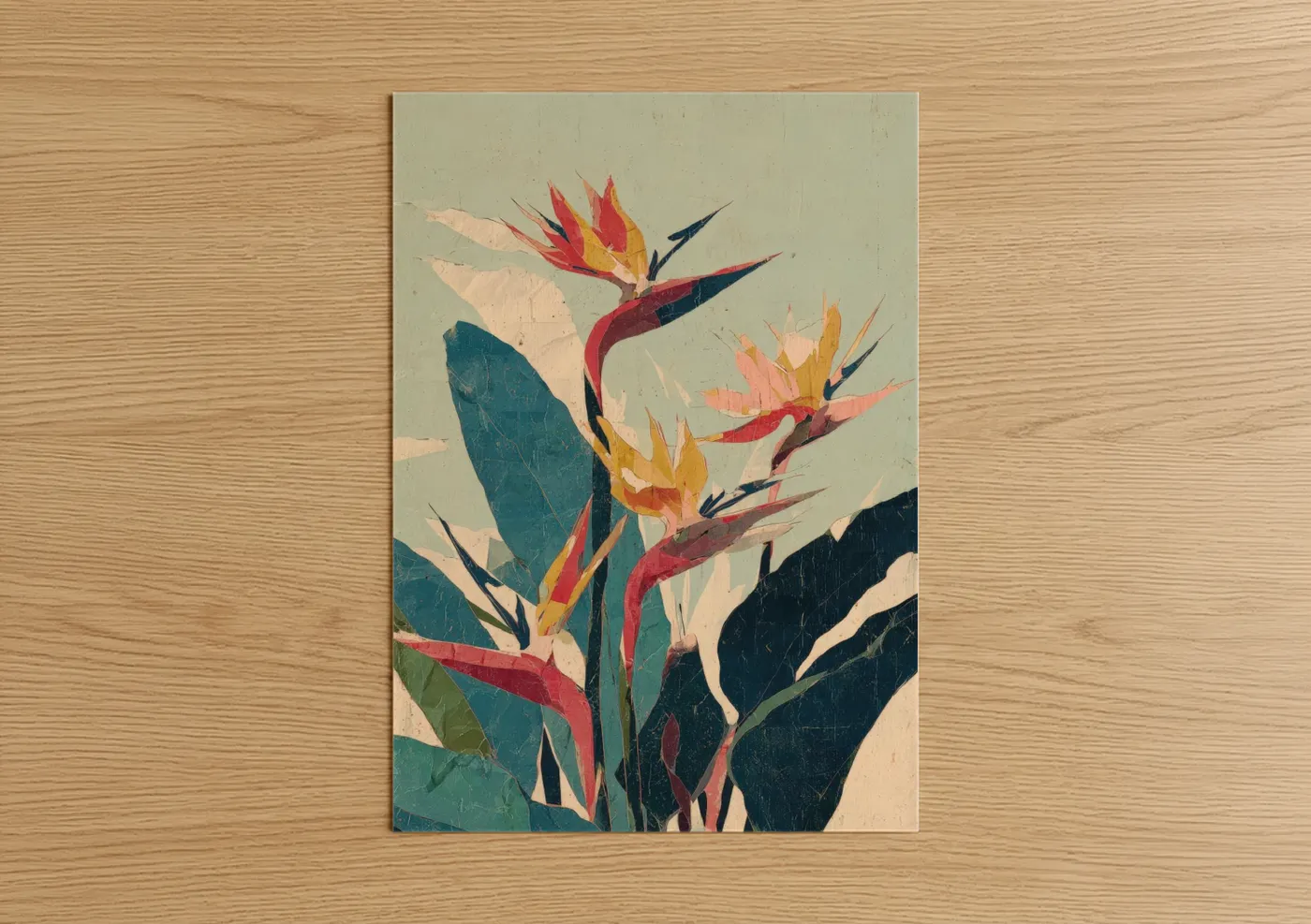 Birds of Paradise Tropical Flower Wall Art
