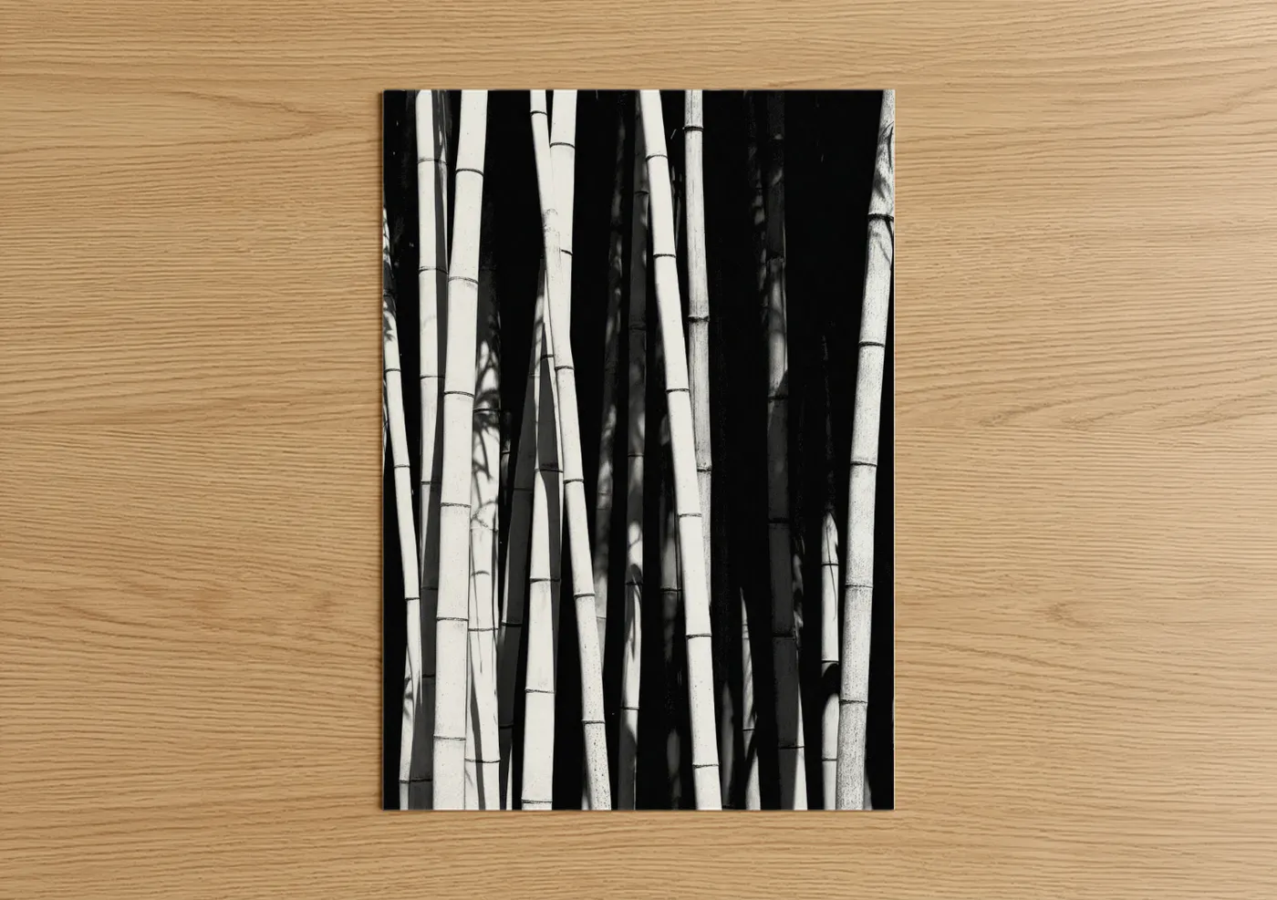 Monochrome Bamboo Forest Black White Wall Art