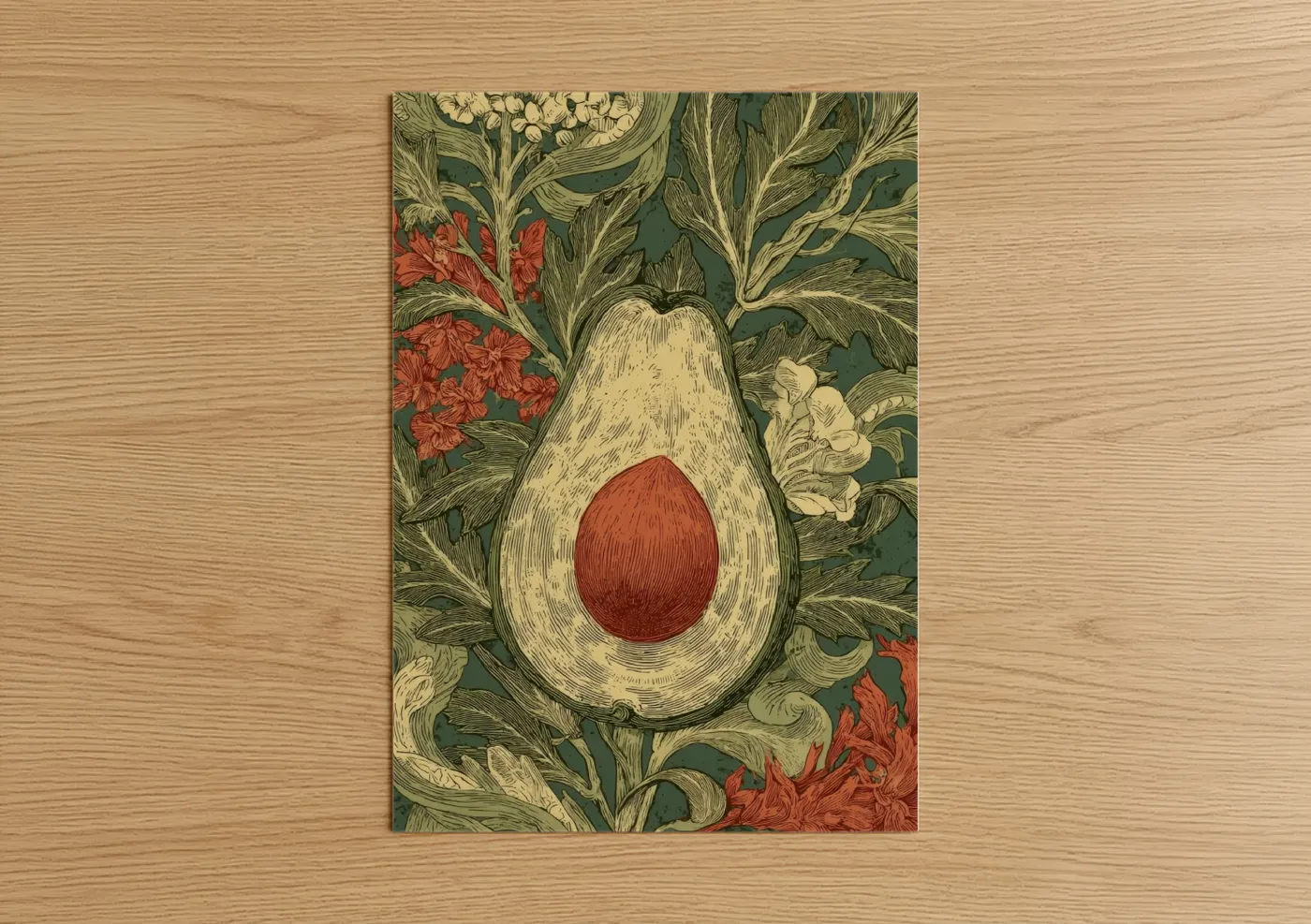 Botanical Avocado Art Vintage Floral Wall Art