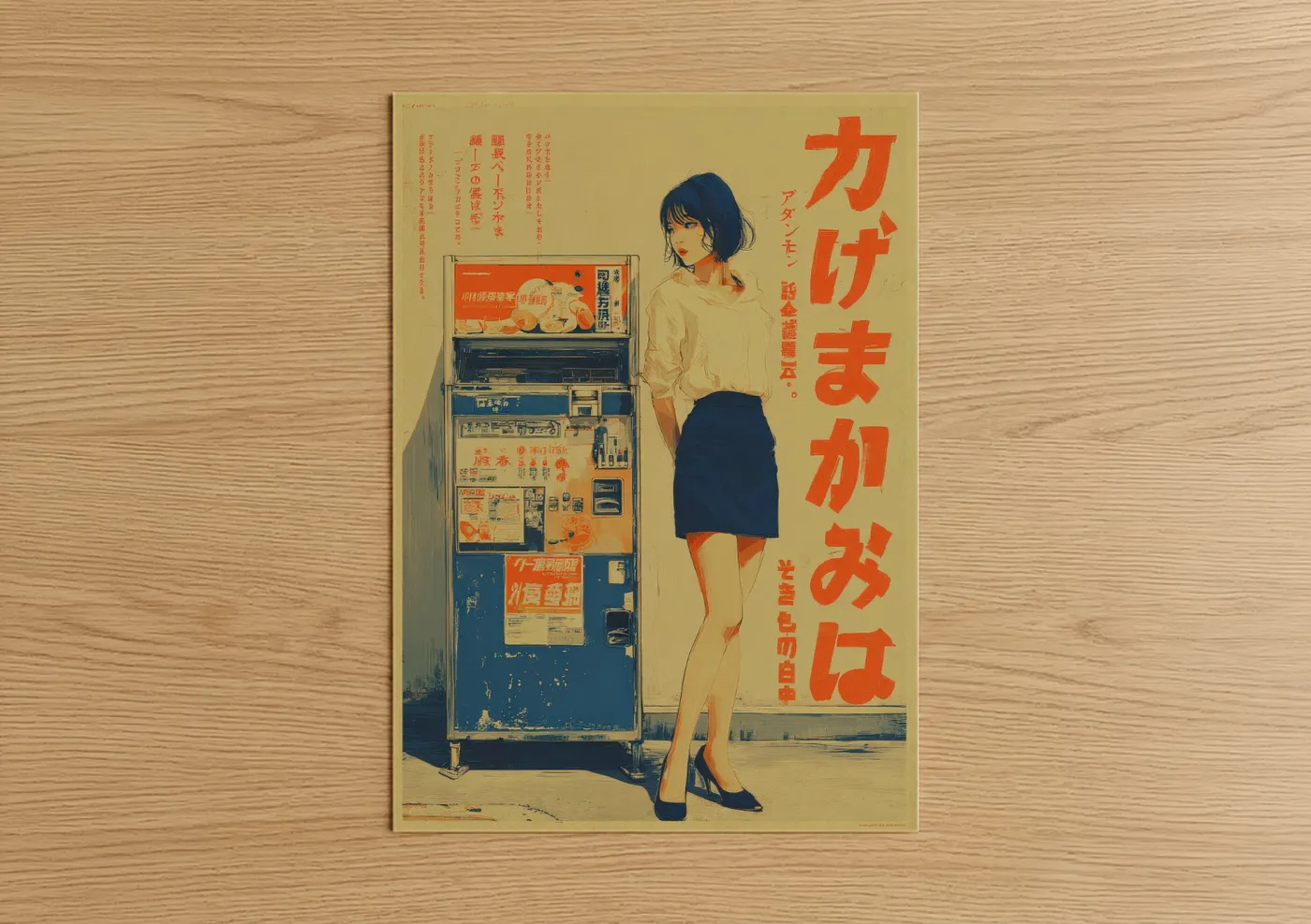 Vintage Japanese Vending Machine Ad Poster Wall Art