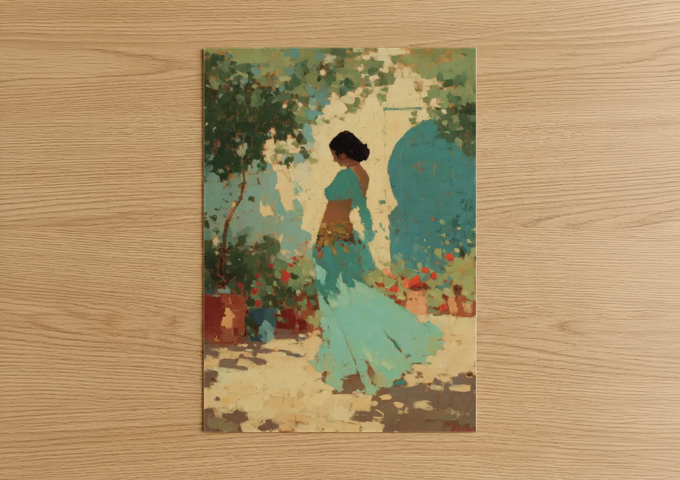 Belly Dancer Garden Vintage Wall Art