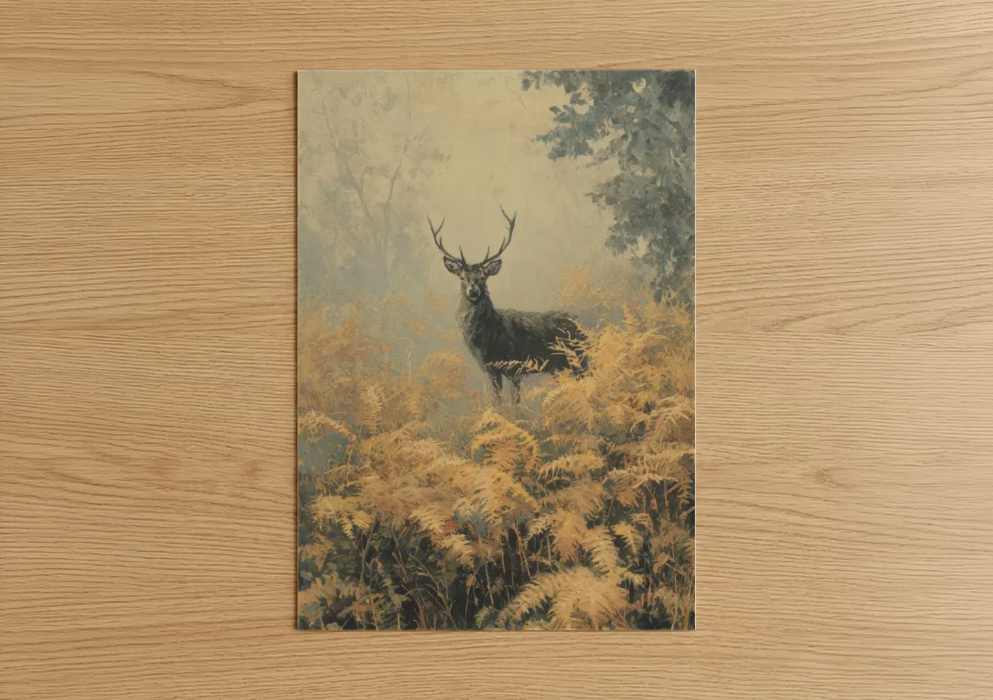Majestic Stag Autumn Forest Landscape Wall Art