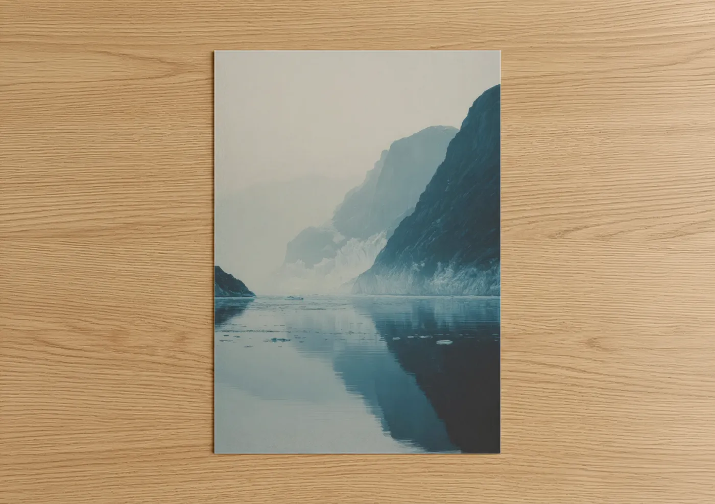 Misty Glacier Fjord Mountain Landscape Wall Art