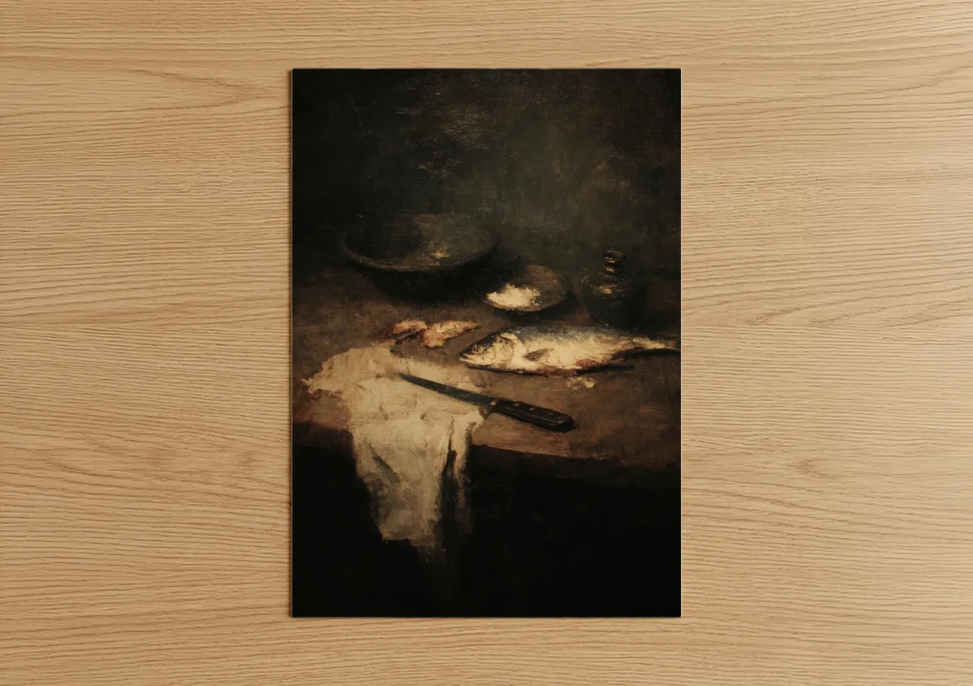 Rustic Fish Preparation Still Life Wall Art