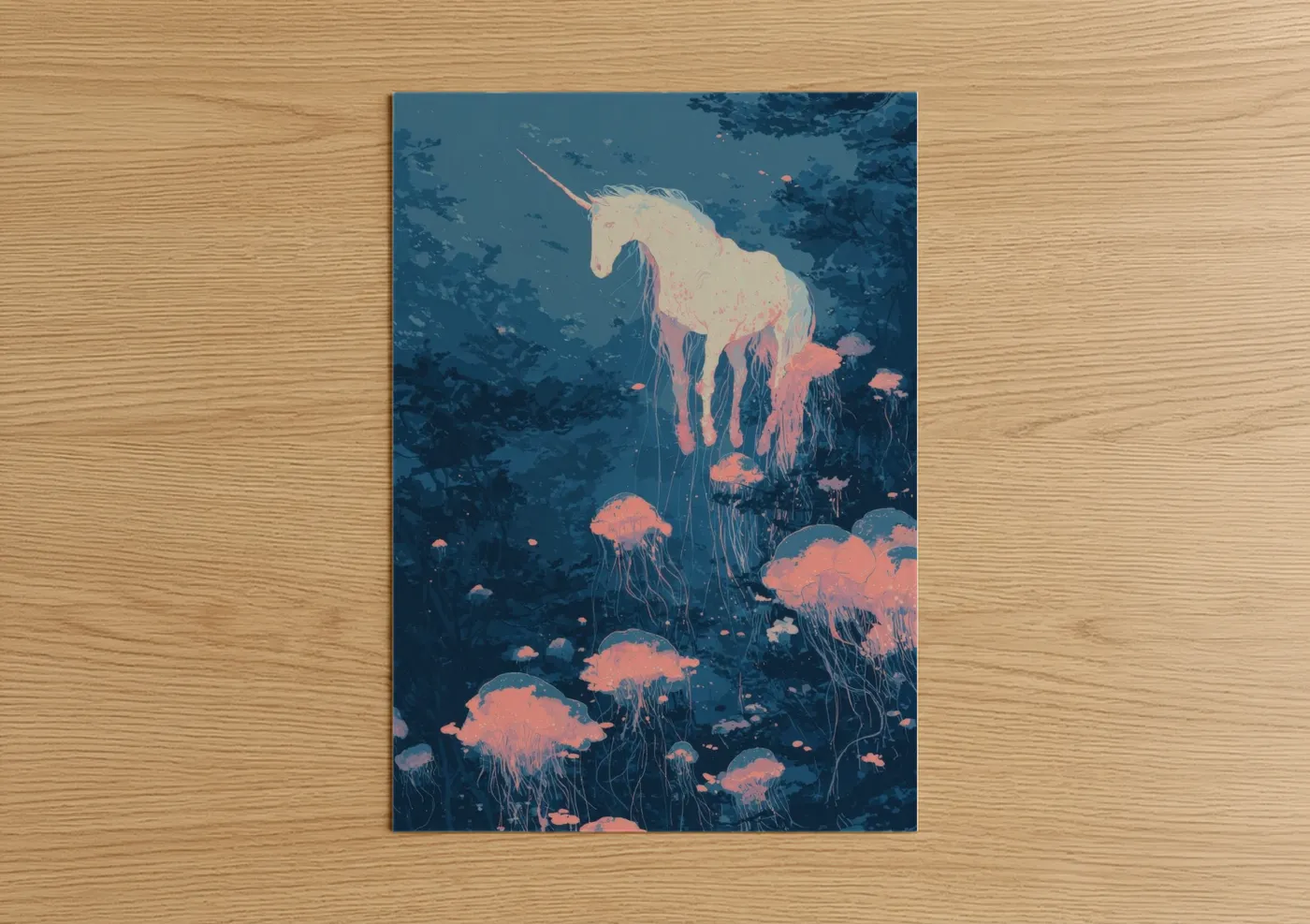 Ethereal Unicorn Jellyfish Ocean Wall Art