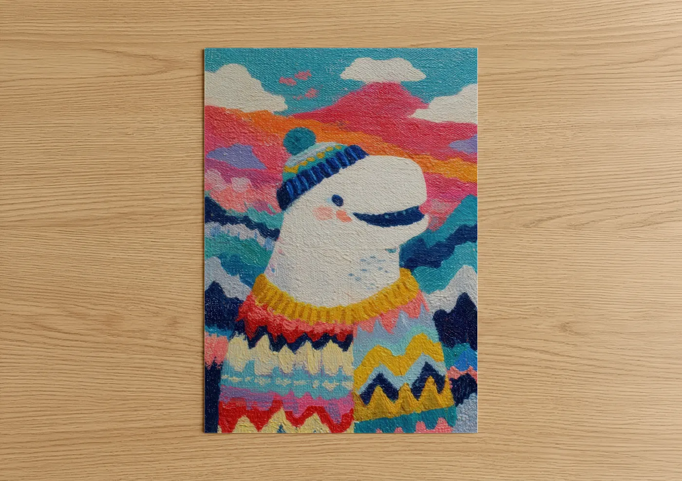 Colorful Beluga Whale Arctic Wall Art