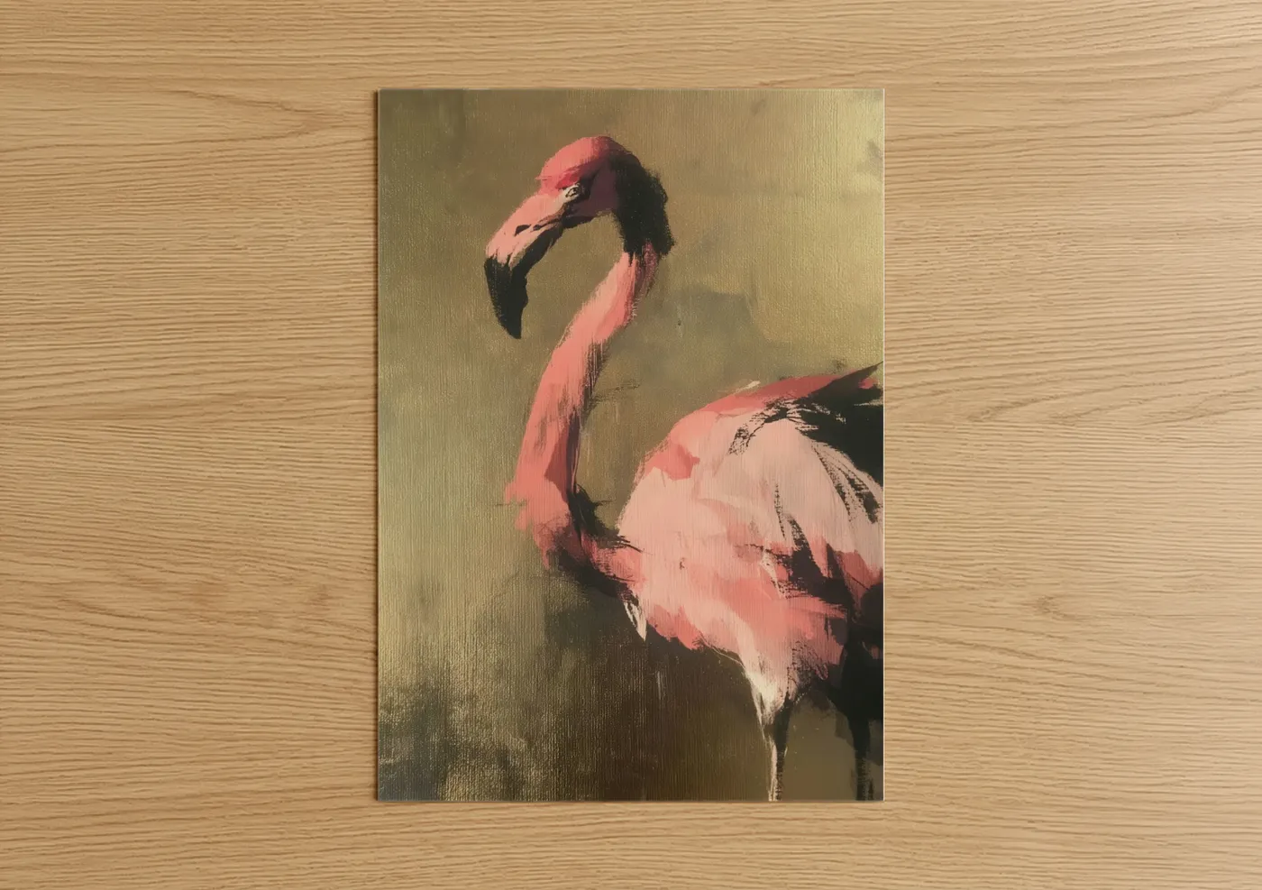 Pink Flamingo Safari Bird Portrait Wall Art